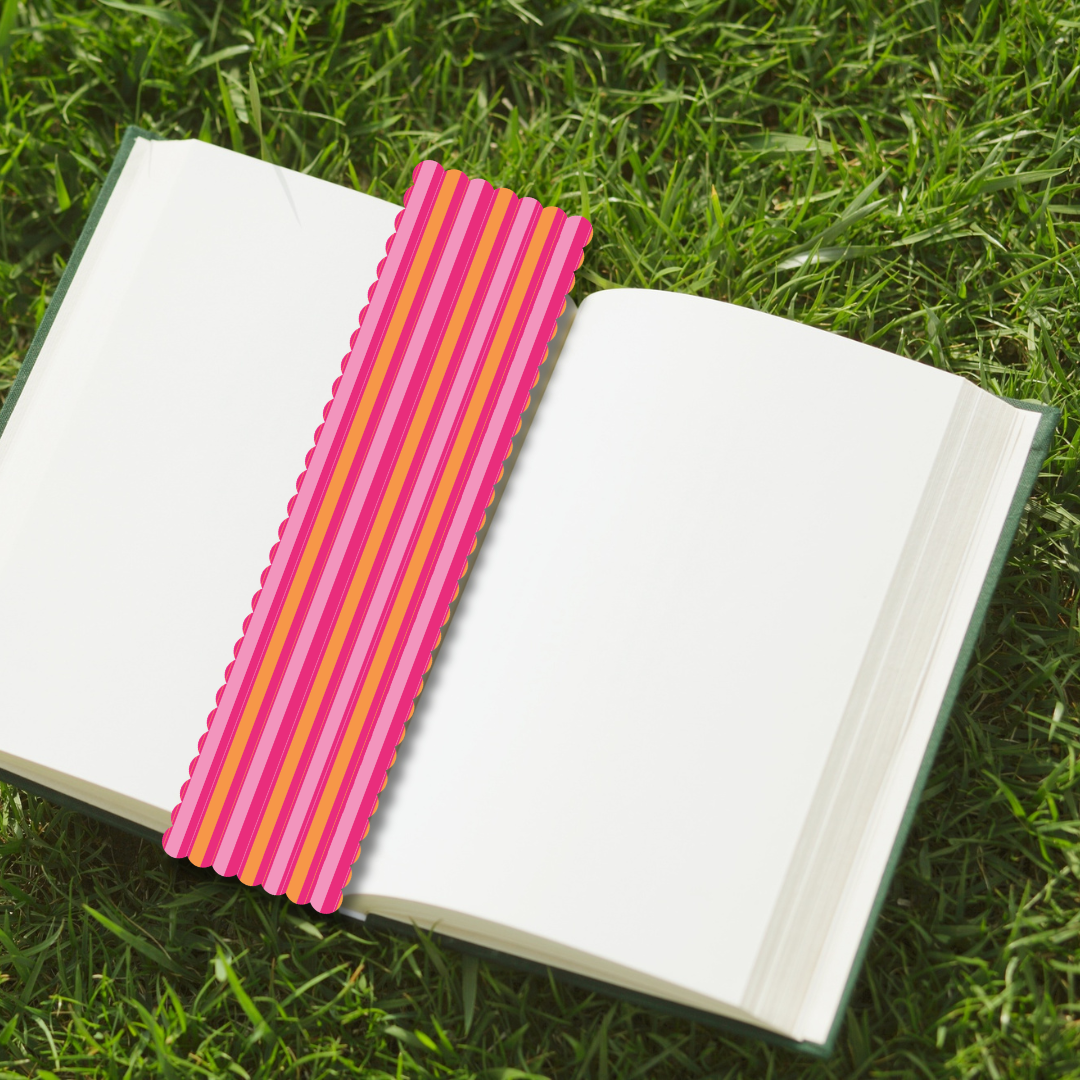 Sunset Stripe Scalloped Bookmark