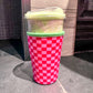 Pink/Green Checked Drink Sleeve