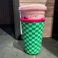 Green/Pink Checked Drink Sleeve