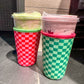 Green/Pink Checked Drink Sleeve