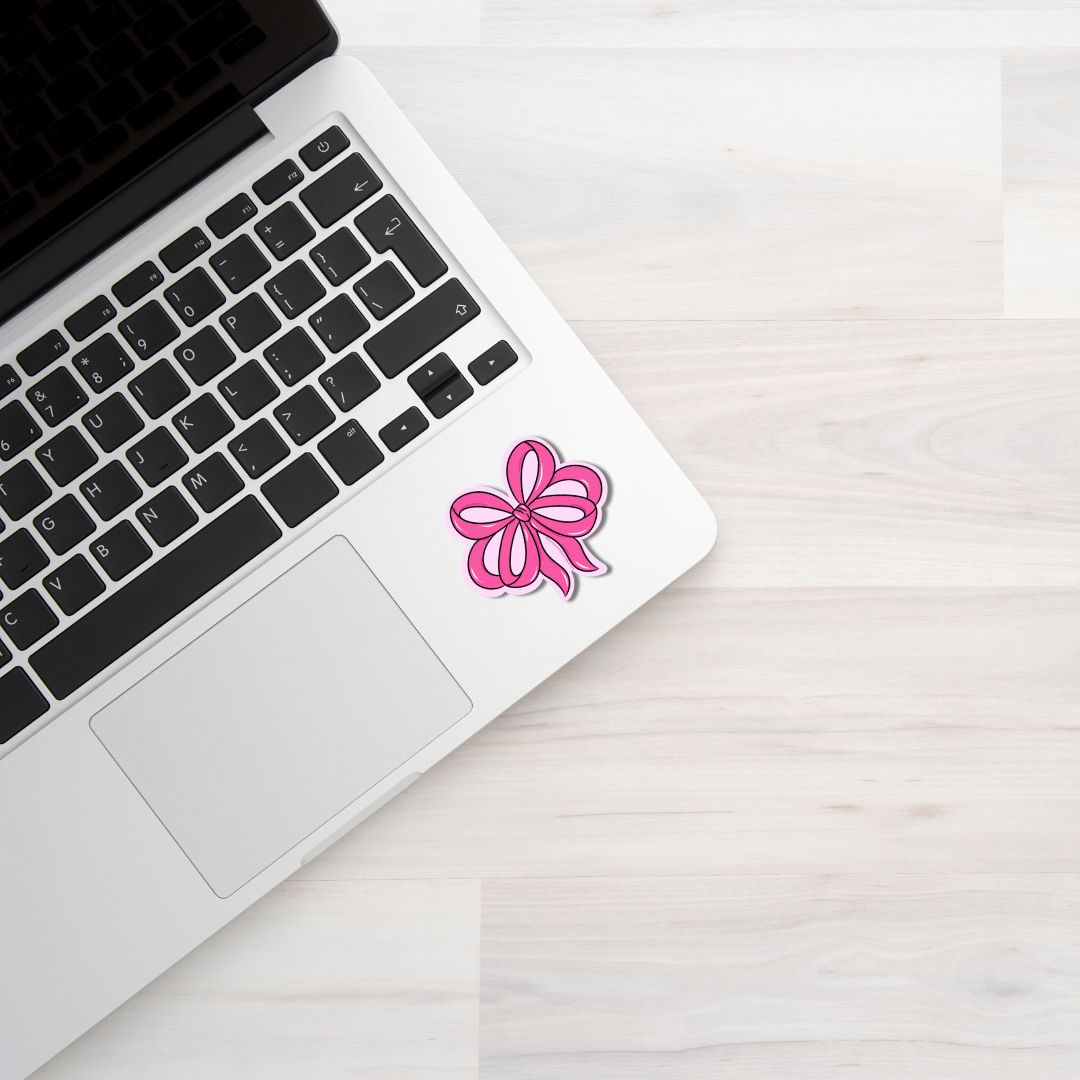 Pink bow sticker