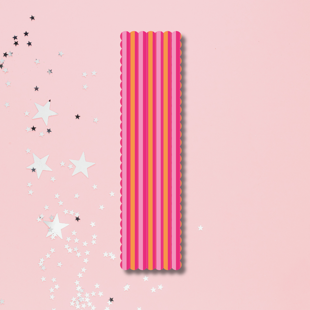 Sunset Stripe Scalloped Bookmark