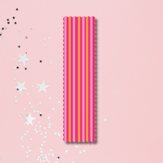 Sunset Stripe Scalloped Bookmark