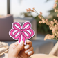 Pink bow sticker