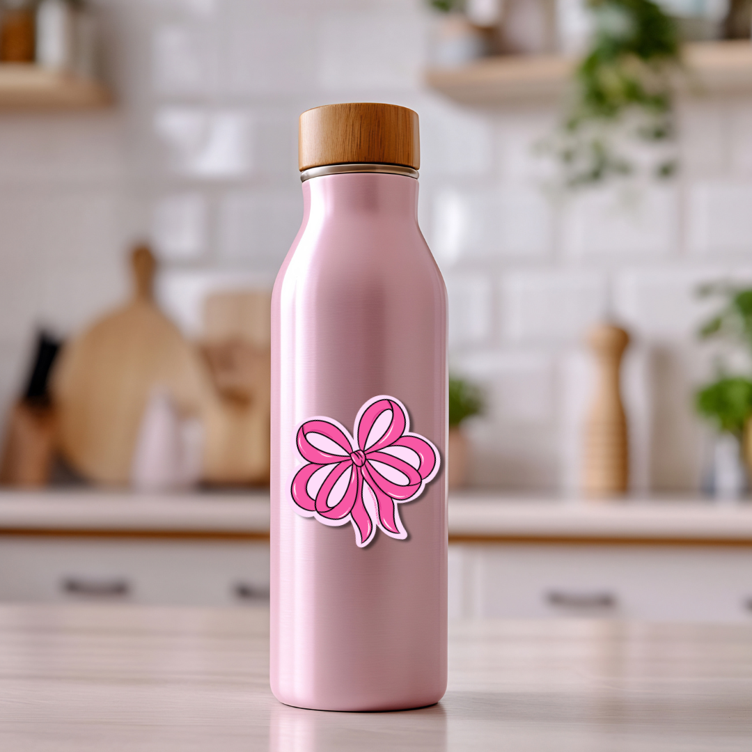 Pink bow sticker